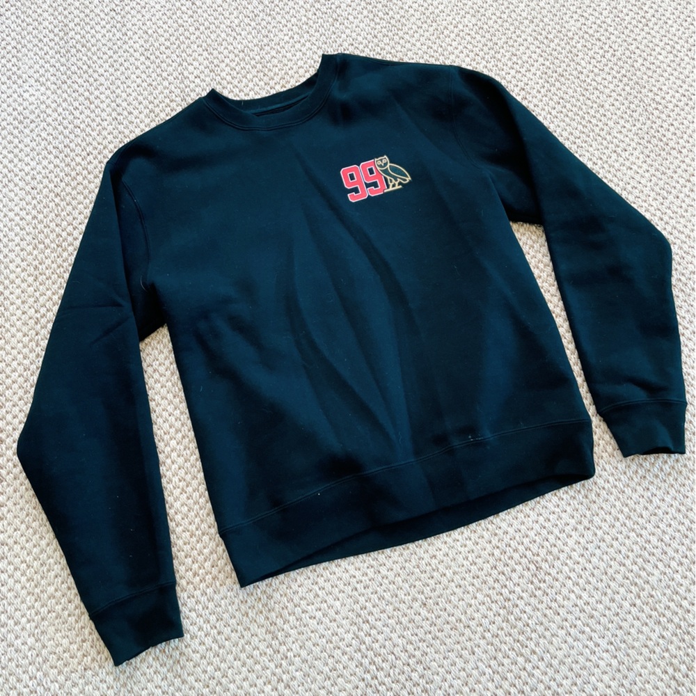 OCTOBERS VERY OWN (OVO) GRETZKY SCHOOL HOODIE SWEATSHIRT - BLACK LARGE Crewneck